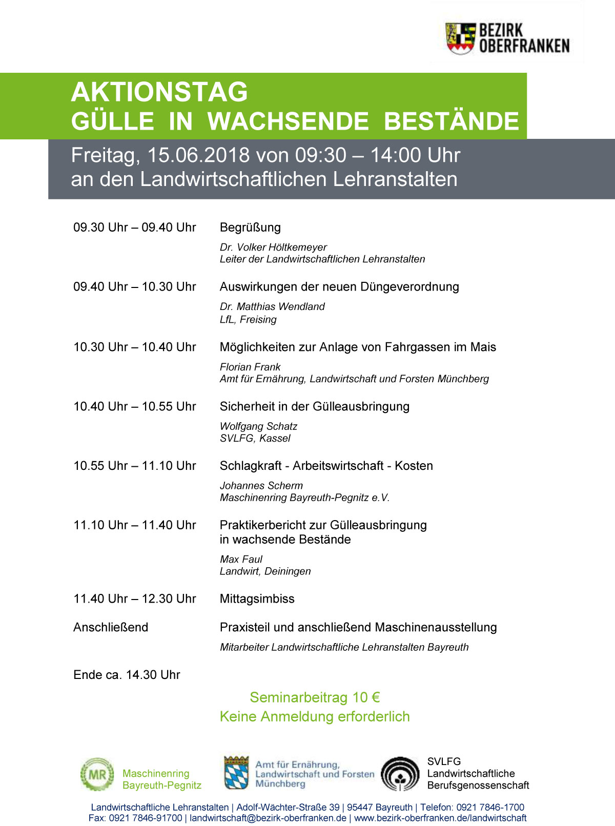 Aktionstag Guellle in wachsende Bestände 15062018